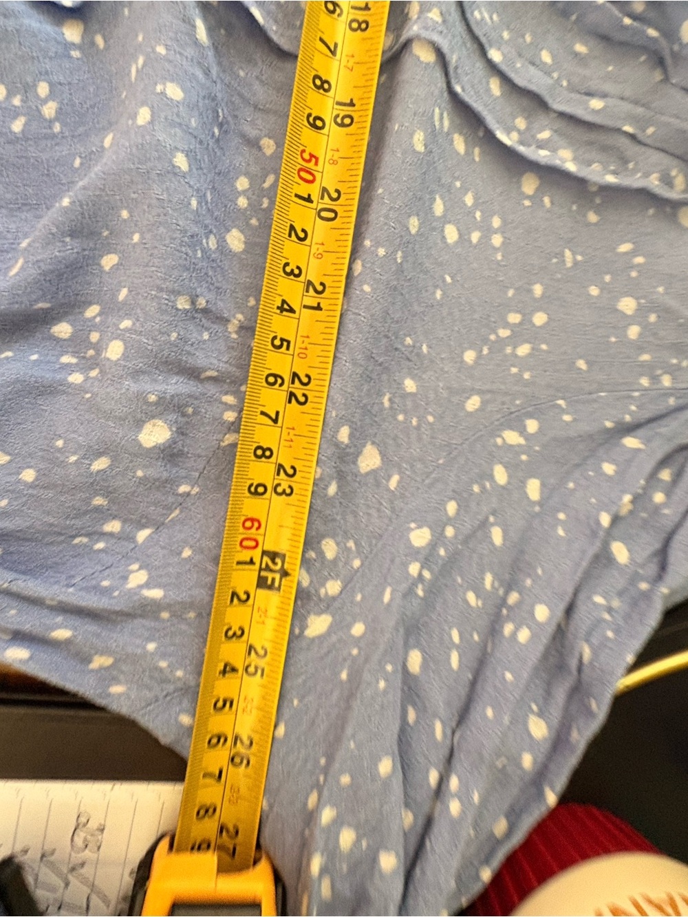 Size 20W Terra & Sky Light Blue Speckled V-Neck Tunic - Picture 4 of 12